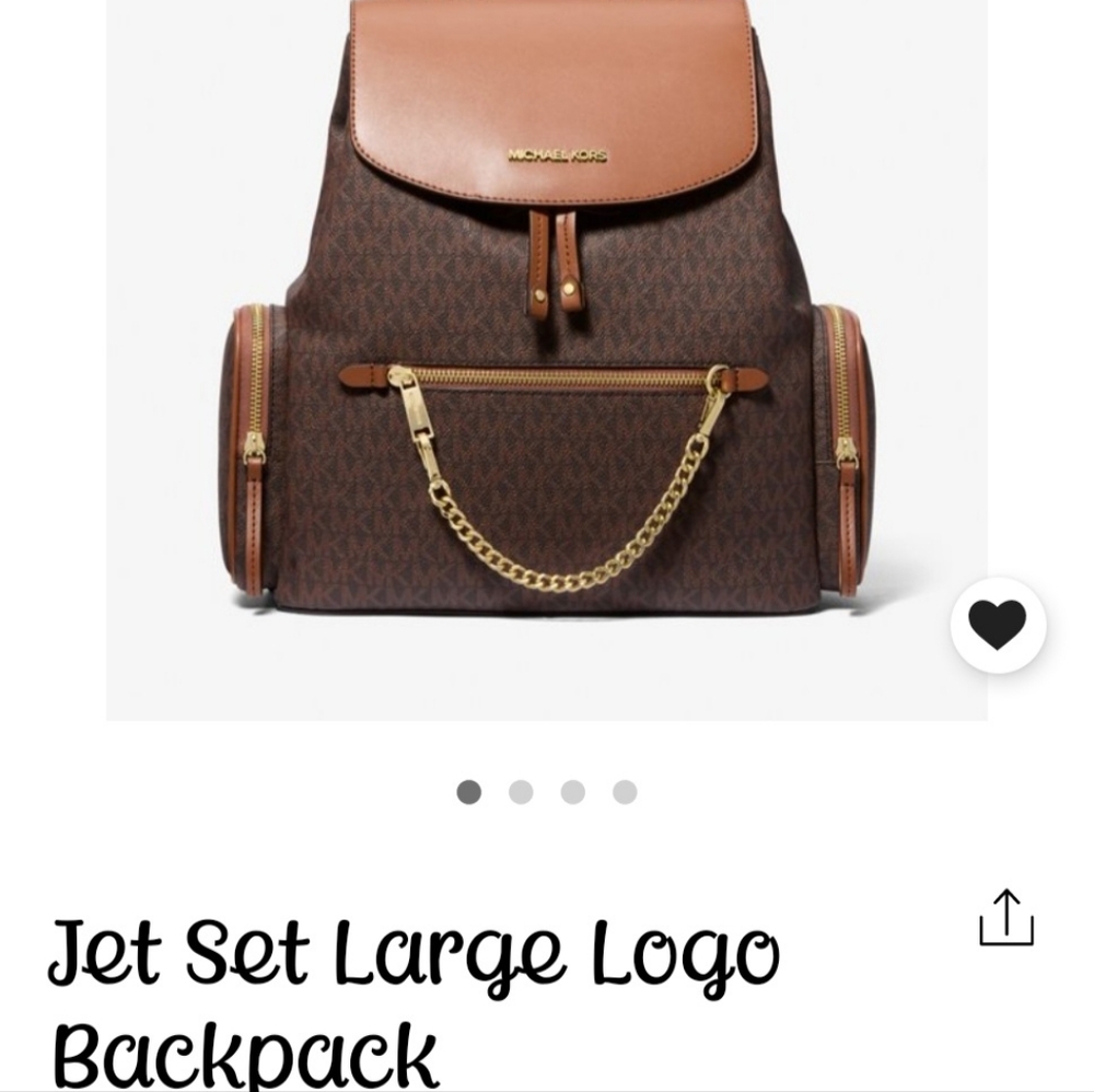 EUC Michael Kors Large "Jet Set" Logo Backpack